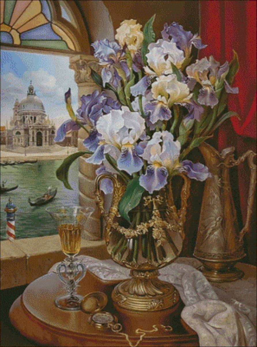 Venecia Canal y Ramo de flores - предпросмотр