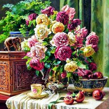 Схема вышивки «Энн Мортон. натюрморт.»