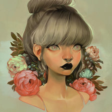 Схема вышивки «Девушка»