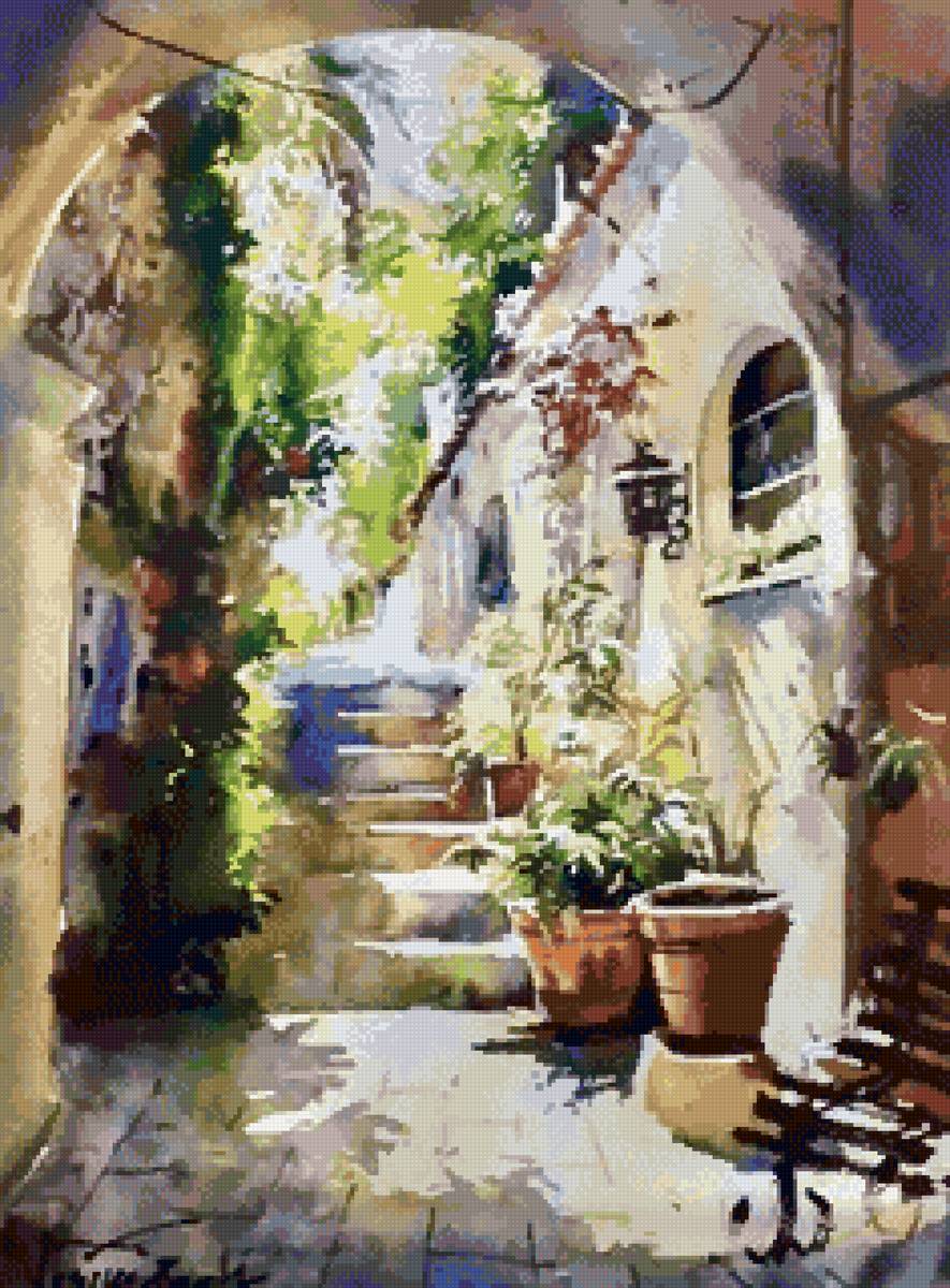 Итальянский дворик - дворик, италия - предпросмотр