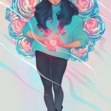 Схема вышивки «Пионы 1»