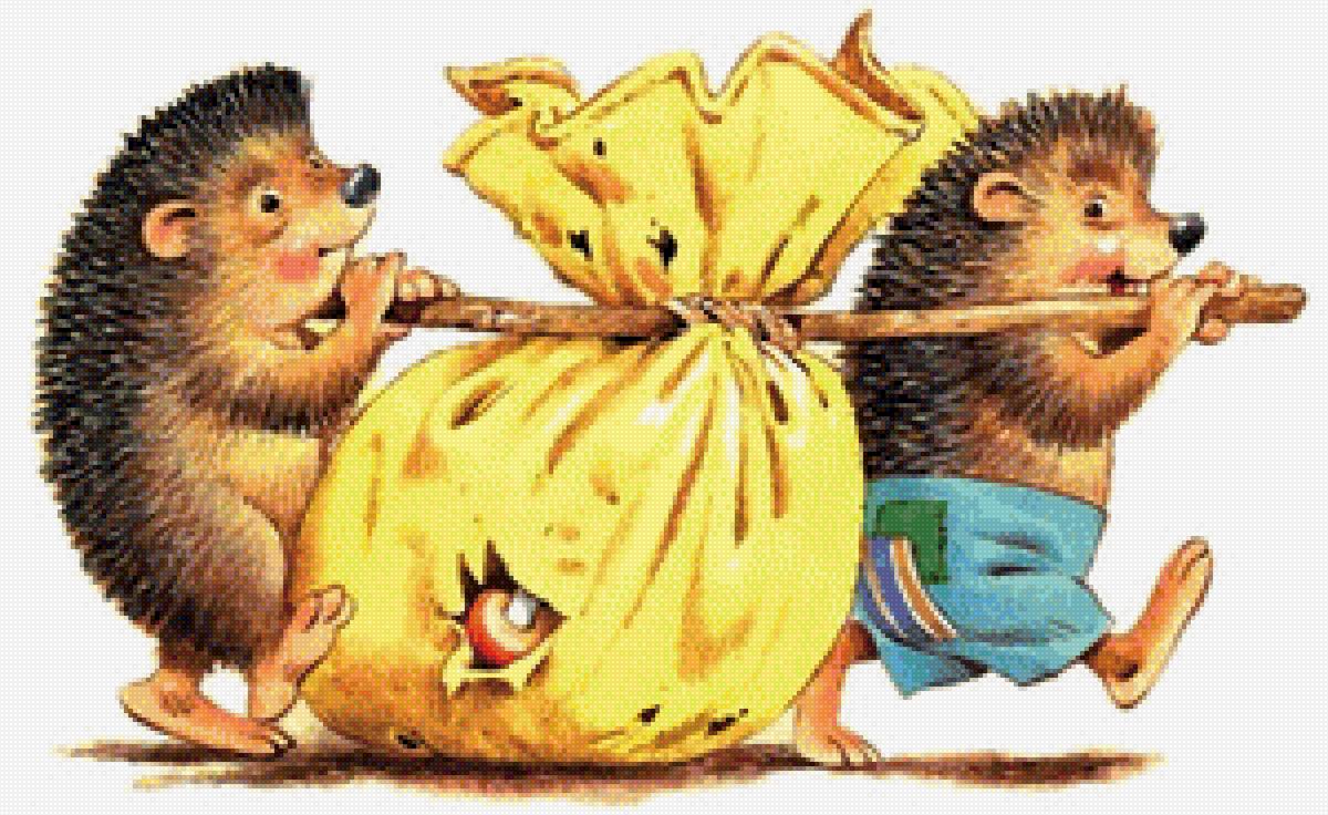 Ёжики с грибами - грибы, ежики - предпросмотр