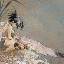 Схема вышивки «Фея с пером»