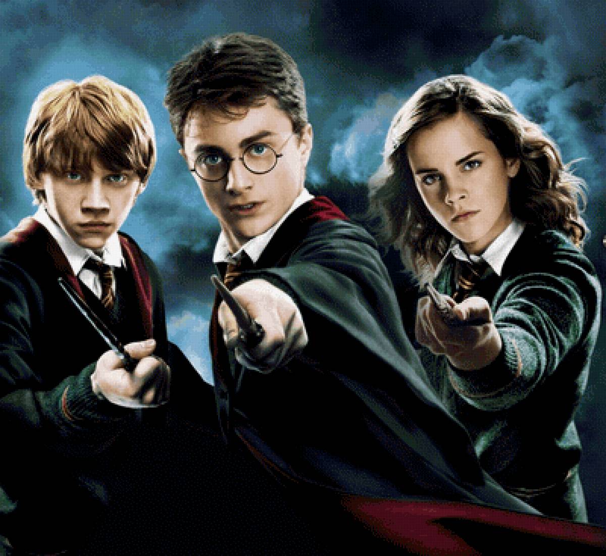 ГАРРИ, РОН, ГЕРМИОНА - схема для вышивки, вышивка крестиком, гарри поттер - предпросмотр