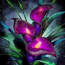 Схема вышивки «цветы, акварель, пнк»