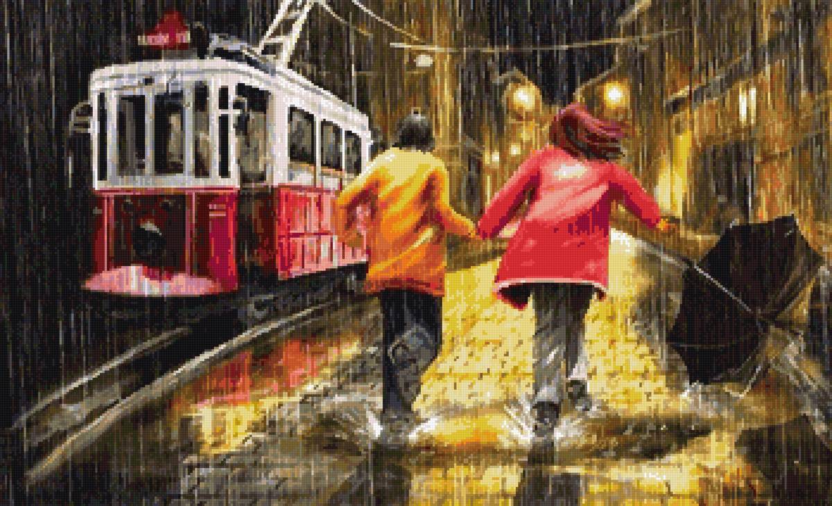 осень, двое,трамвай, пнк - предпросмотр