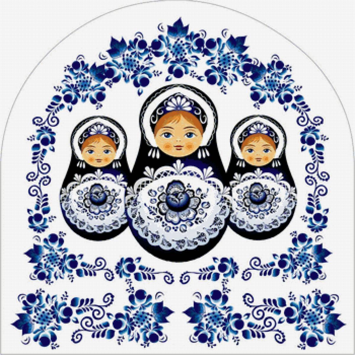 матрешки - панно - предпросмотр