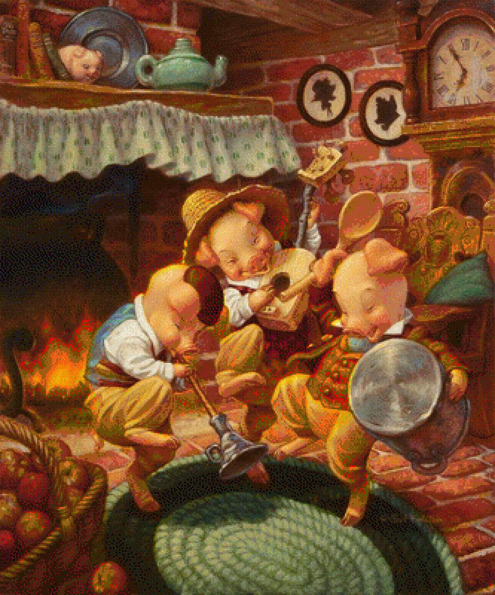 Трое поросят - поросята, музыка, игра, веселье - предпросмотр