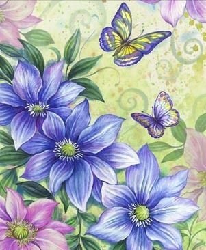 №2559193 - бабочки, цветы - оригинал