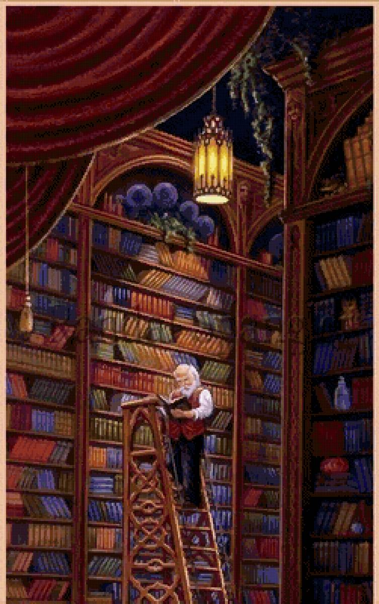 Библиотека - человек, картина - предпросмотр