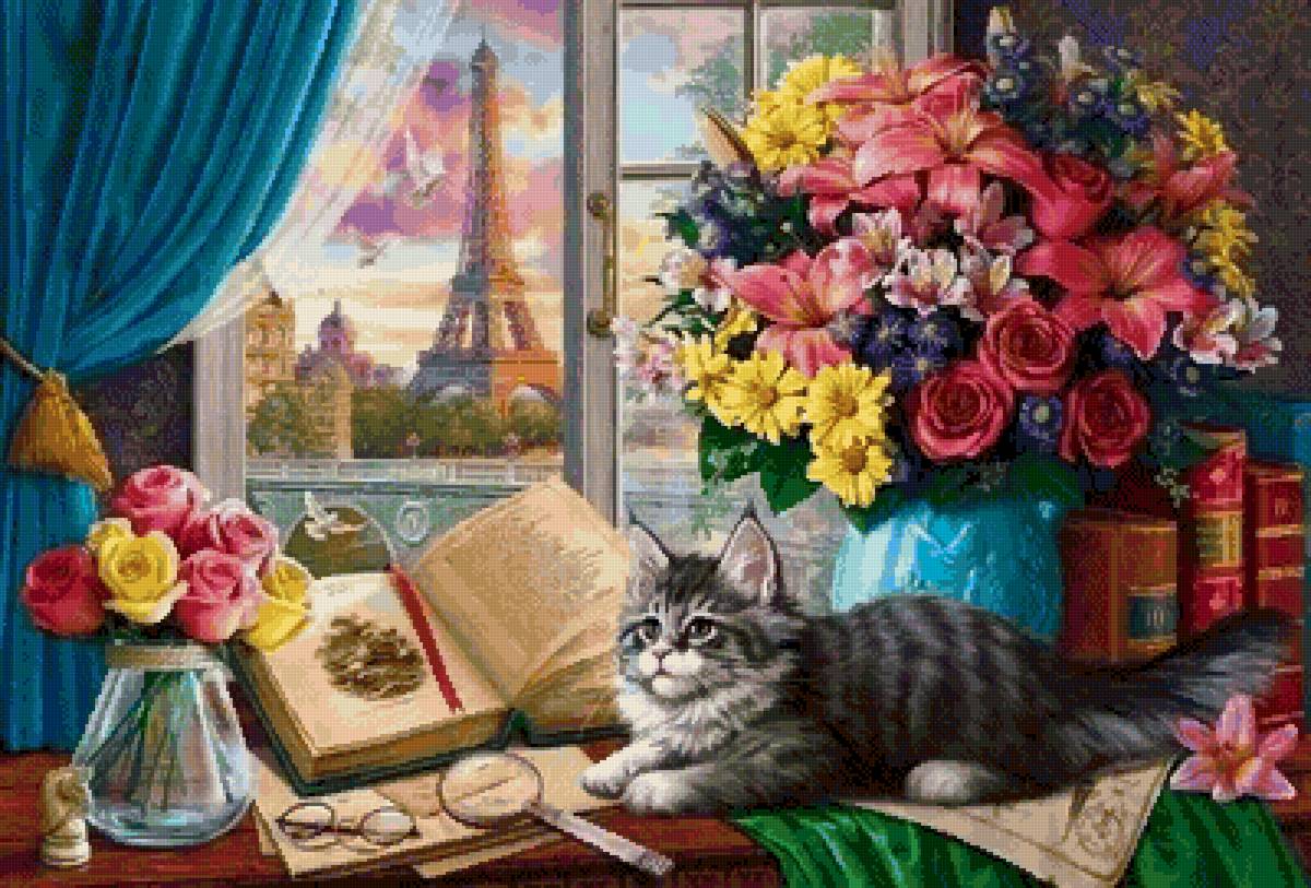 №2559302 - кот, картина, натюрморт - предпросмотр