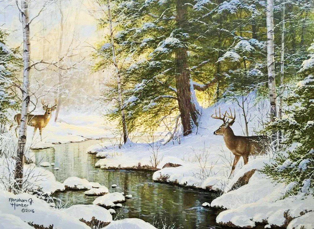 Абрахам Хантер - олени, абрахам хантер, природа, звери, олень - оригинал