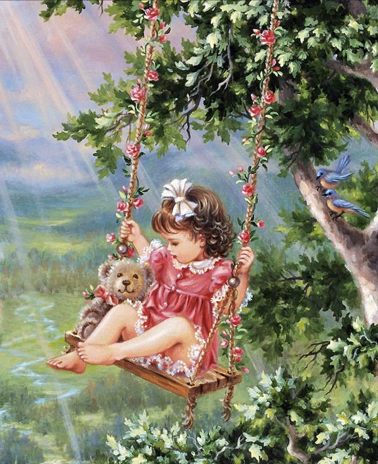 Детки - дети, девочка, сад, цветы, лето - оригинал