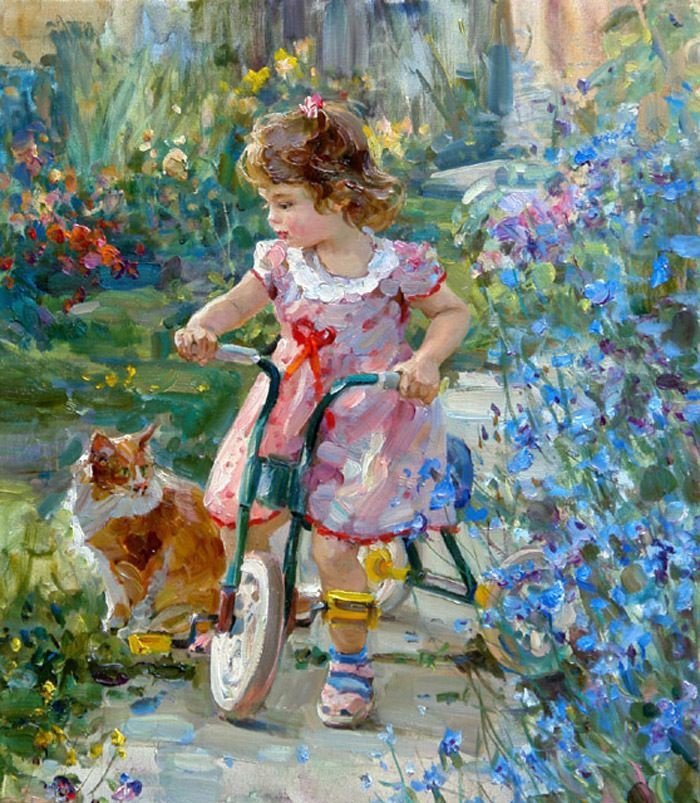 NIÑA EM TRICICLO - оригинал