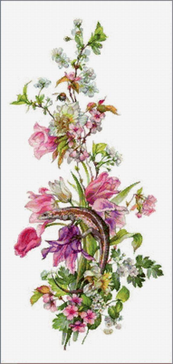 №2560172 - цветы, ящерка, панелька - предпросмотр