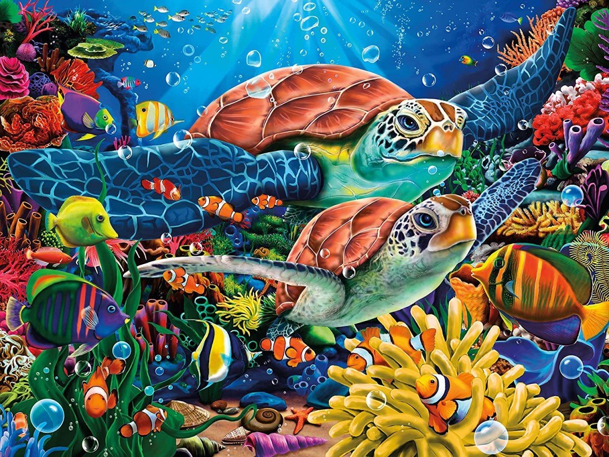 №2560266 - рыбы, подводный мир, черепахи - оригинал