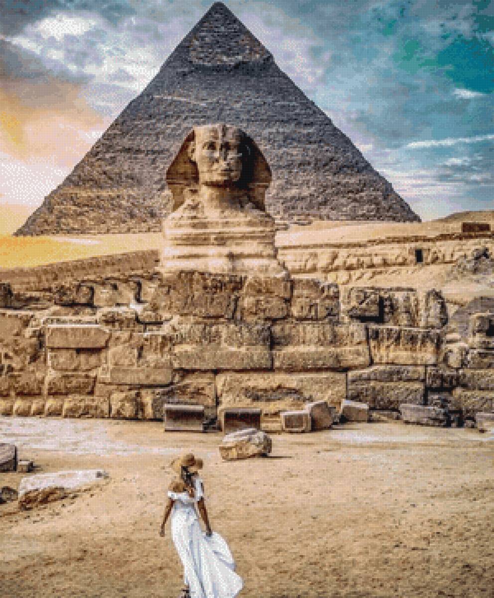 Египетские пирамиды - египет пирамиды сфинкс девушка - предпросмотр
