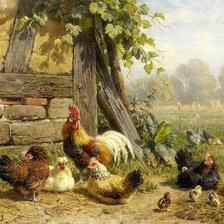 Схема вышивки «Куриный полдень»