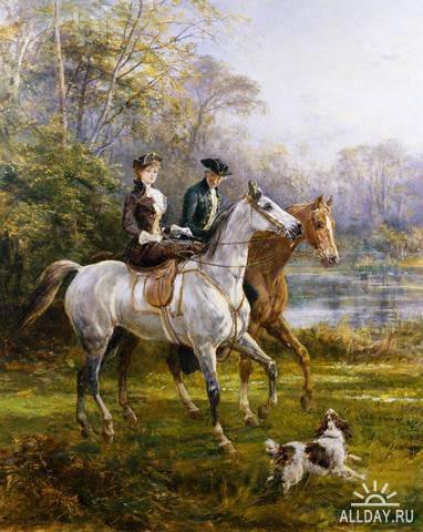 №2561133 - люди, кони, пара, пейзаж - оригинал