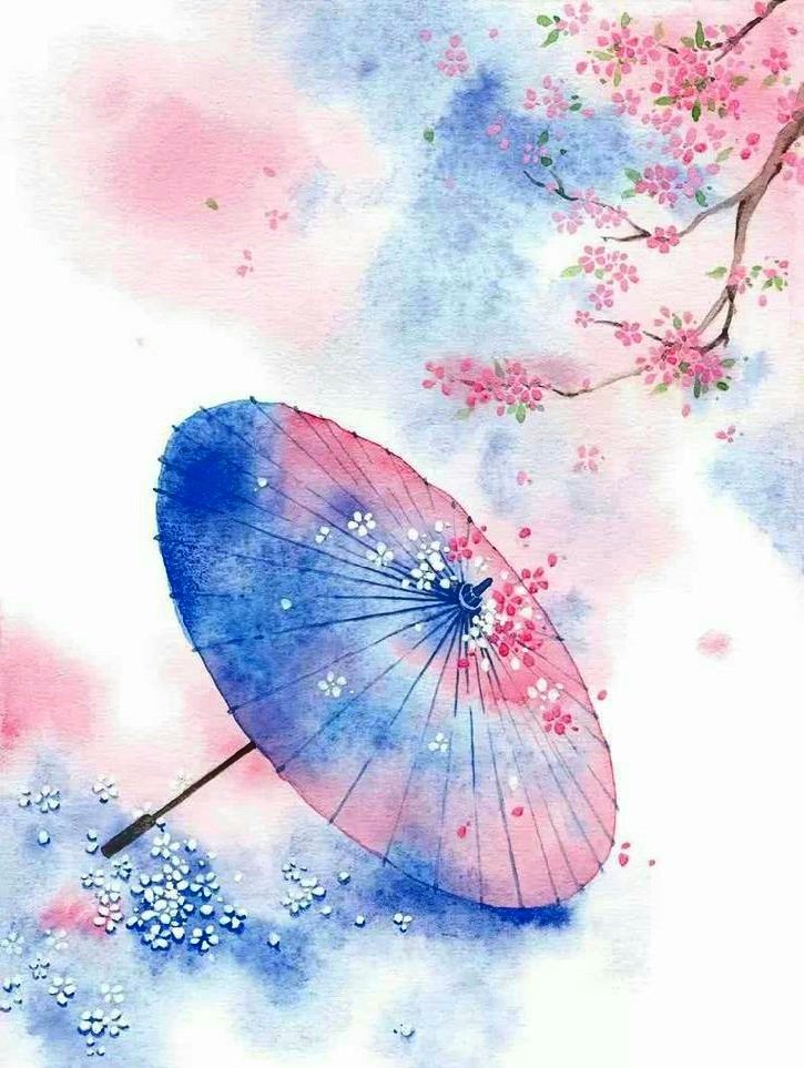 Зонтик и сакура - сакура, зонт - оригинал