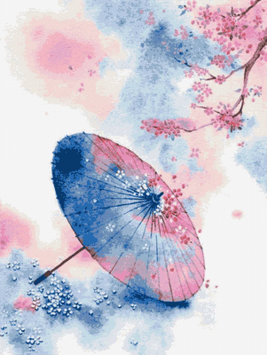 Зонтик и сакура - сакура, зонт - предпросмотр