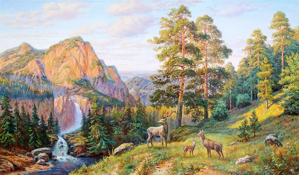 Виталий Потапов. Природа - горы, пейзаж, водопад, виталий потапов, звери - оригинал