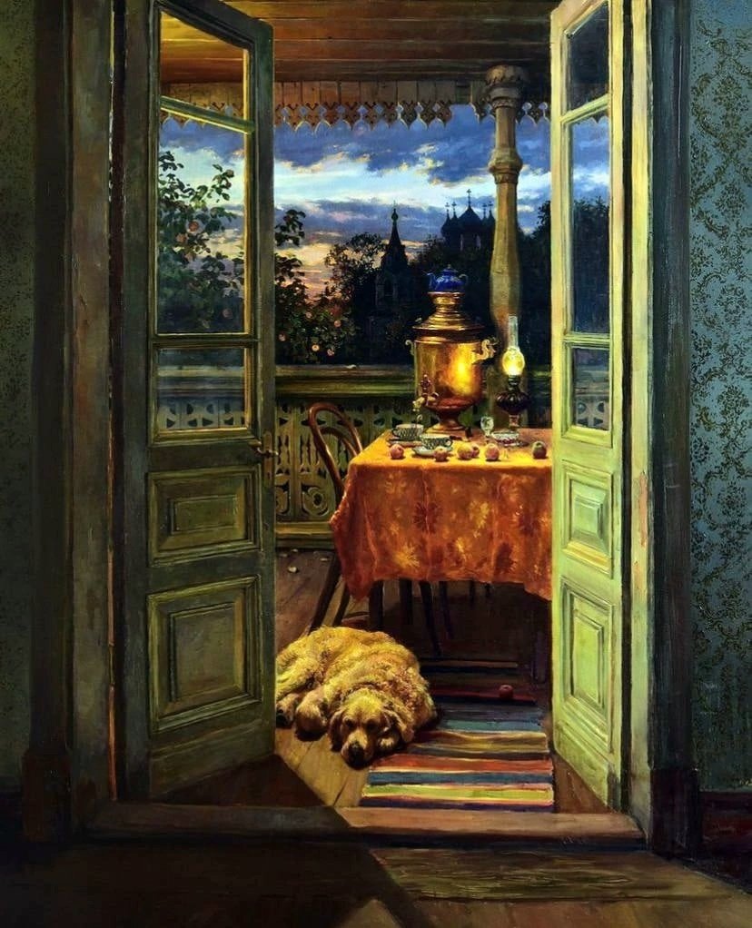 Вечер. Бжезовский В. - вечер, чаепитие, ужин - оригинал