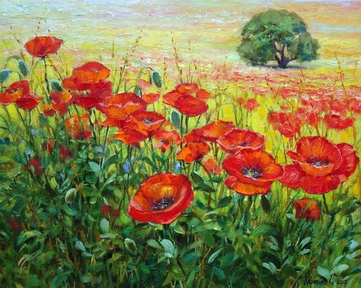 Георгий Харченко. Маки - маки, георгий харченко, пейзаж - оригинал