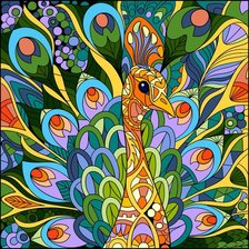 Схема вышивки «павлин»