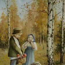 Схема вышивки «Грибники»