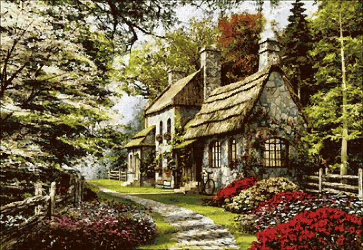 №2566433 - пейзаж, домик - предпросмотр