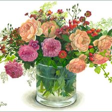 Схема вышивки «Фуджико букет»