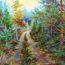 Схема вышивки «Разноцветная осень»