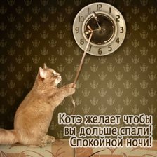 Схема вышивки «Кот, часы»