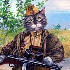 Схема вышивки «Боевой кот, пнк»