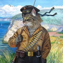 Схема вышивки «Боевой кот, пнк»