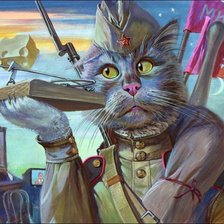 Схема вышивки «Боевой кот, пнк»