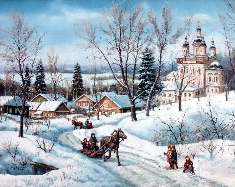 Сергей Хананин. Зимний пейзаж. - сергей хананин, зима, русский, русские, пейзаж - оригинал