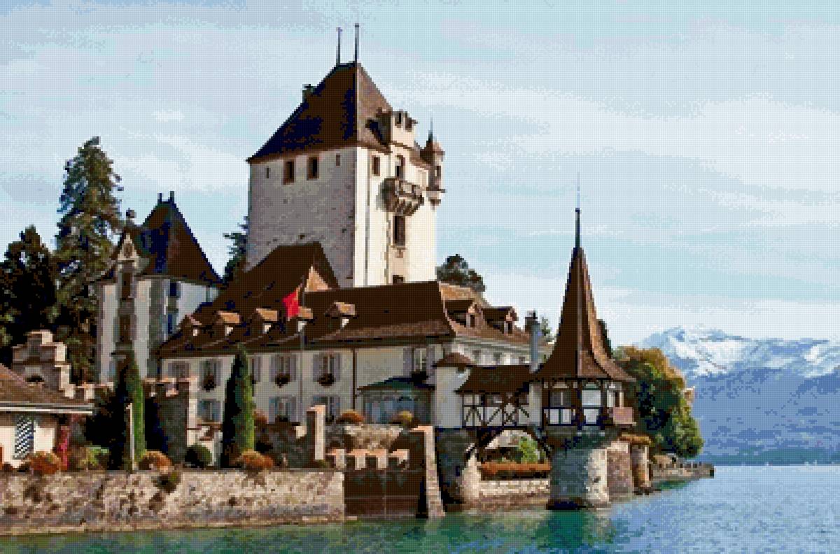 Город крепость - берег, вода, город, крепость, пейзаж - предпросмотр