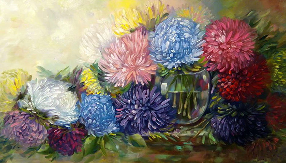 Астры - астры, цветы, букет - оригинал