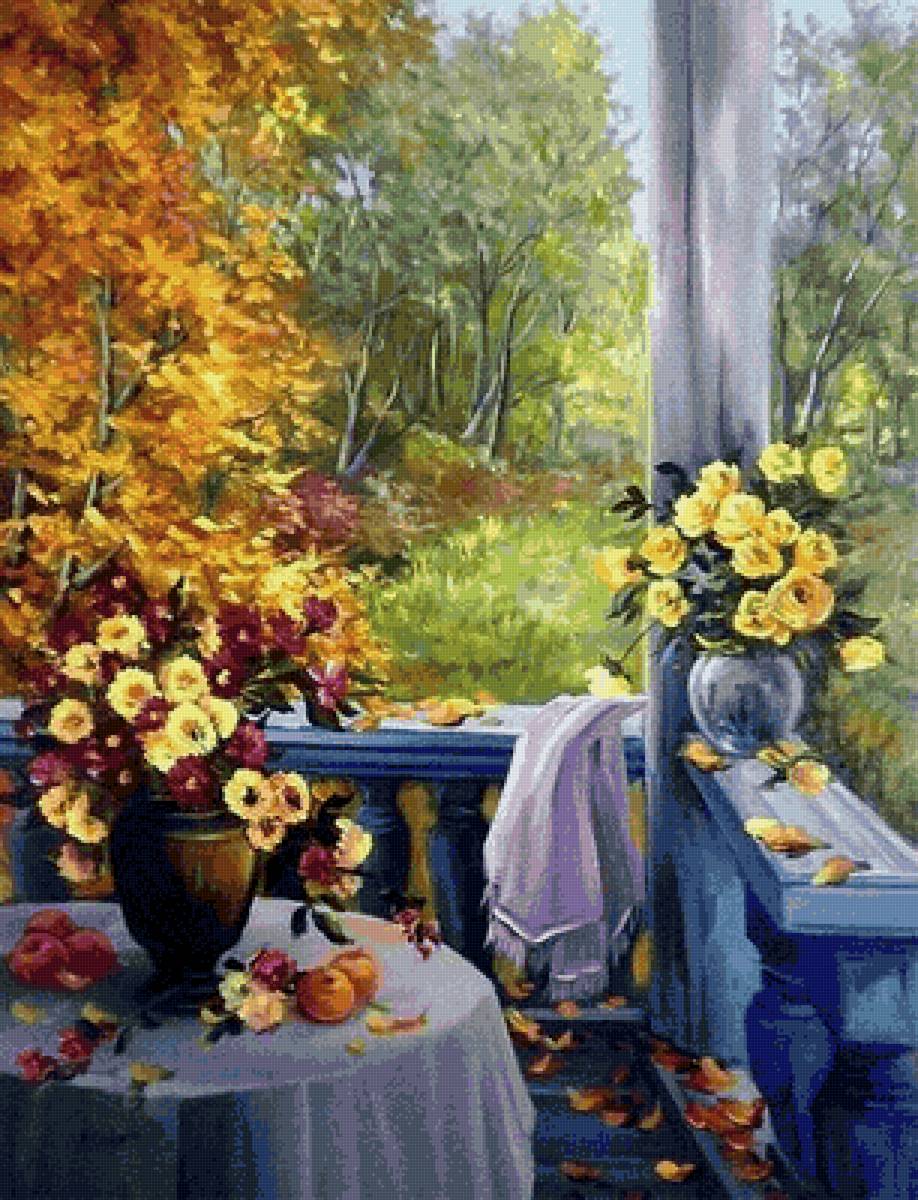 Даниэль Ф. Герхартц - лес, лето, дом, пейзаж, дерево - предпросмотр