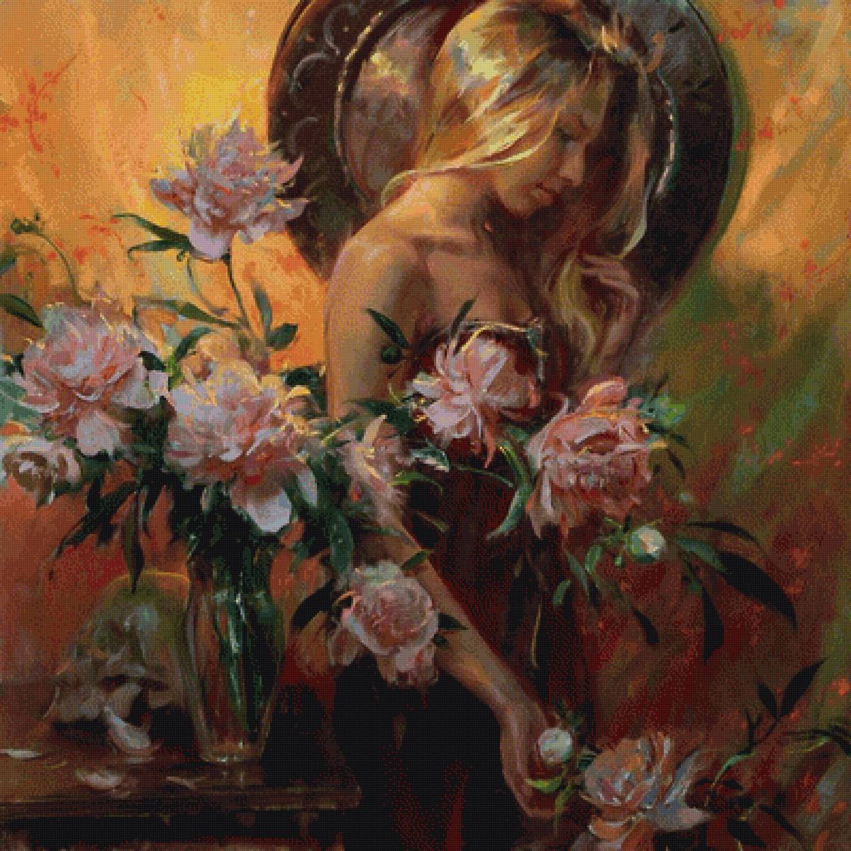 Даниэль Ф. Герхартц - девушка, цветы - предпросмотр