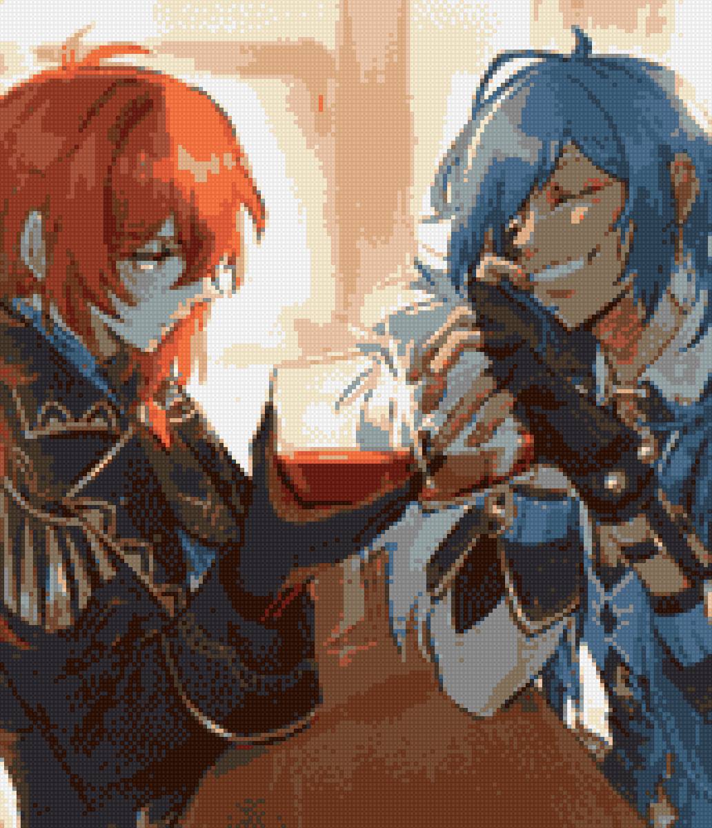 Дилюк и Кэйа - игра, геншин, кэйа, дружба, сводные братья, дилюк, братья - предпросмотр