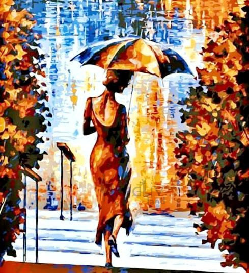 Под дождем - картина - оригинал