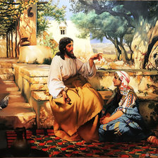 Схема вышивки «Христос в доме Марфы и Марии»