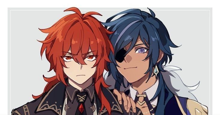 Друзья - игра, геншин, сводные братья, дружба, братья, кэйа, дилюк - оригинал