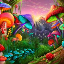 Схема вышивки «Грибы, фэнтези, пнк»