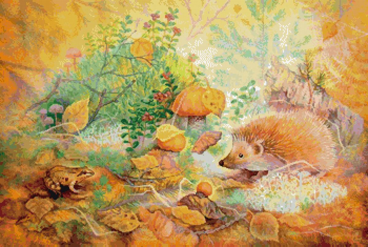 Осень, ёжик, пнк - предпросмотр