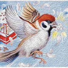 Схема вышивки «Птица»
