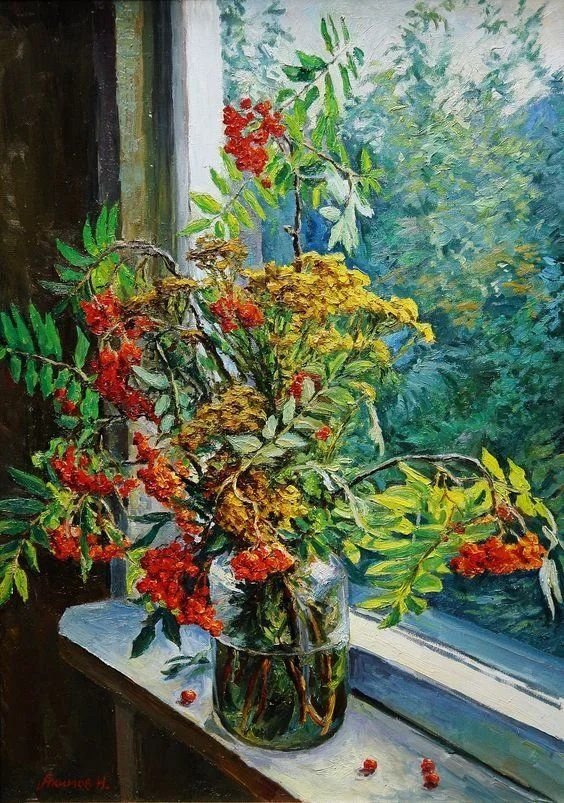 Рябина - осень, натюрморт - оригинал